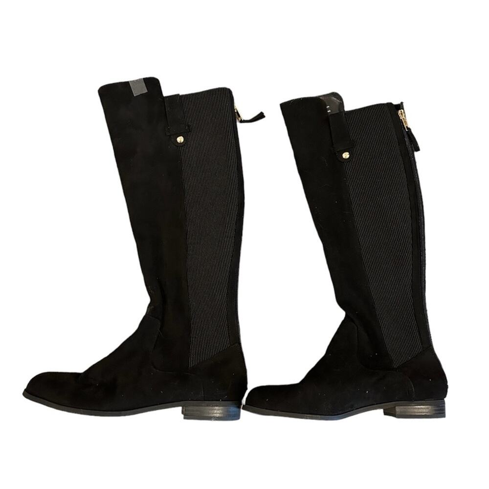 Anne Klein Audrey Tall Riding Boots Knee High Black iFlex Low Block Heel Size 7